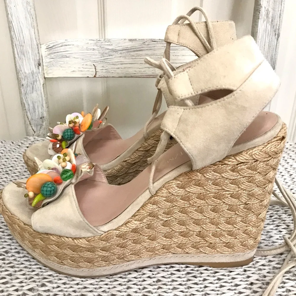 Stuart Weizman Embellished Platform Espadrille - Picture 9 of 16